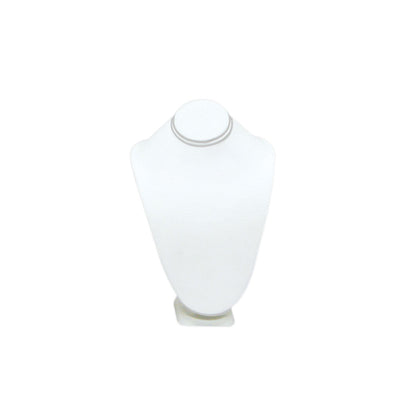 EXTRA-SMALL STANDING NECK BUST WHITE LEATHER 6-1/4