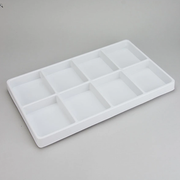 8 COMPARTMENT PLASTIC STACKABLE TRAY - WHITE-Transcontinental Tool Co