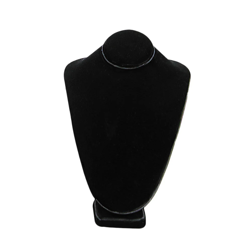 MEDIUM STANDING NECK BUST BLACK VELVET 10"-Transcontinental Tool Co