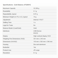 GOLD BALANCE JP32001G 32KG-Transcontinental Tool Co