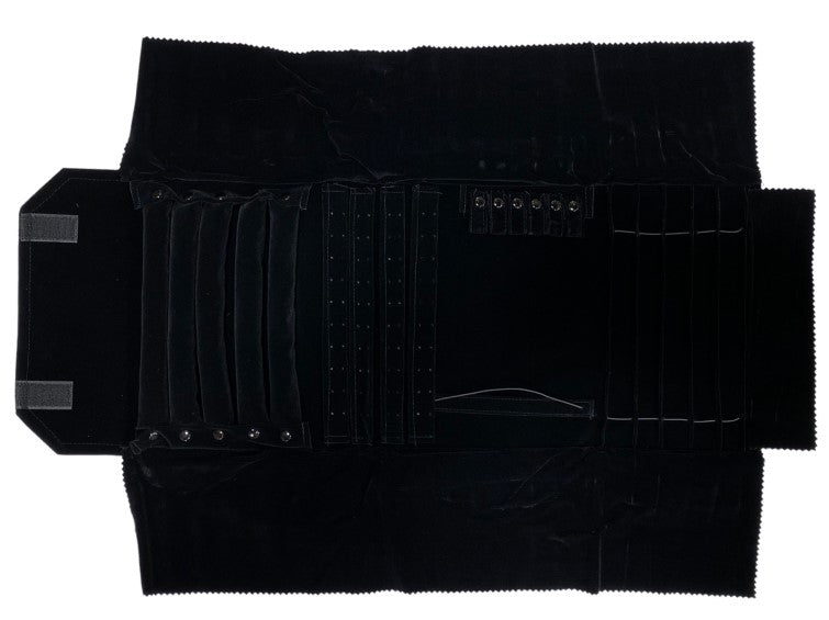 DELUXE VELVET JEWELLERY ROLL - COMBINATION BLACK-Transcontinental Tool Co