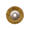 3/4" UNMOUNTED WIRE BRISTLE BRUSH - BRASS CRIMPED, 1/8" HOLE - 12PCS-Transcontinental Tool Co
