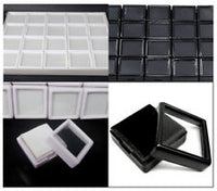 GLASS TOP GEM BOX -WHITE (50 PCS)-Transcontinental Tool Co
