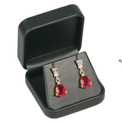 ROUND CORNER FAUX LEATHER EARRING BOX BLACK 12PCS-Transcontinental Tool Co