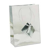SHOPPING TOTE- MEDIUM- GLOSSY SILVER 10PCS-Transcontinental Tool Co