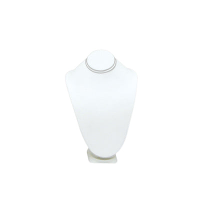 SMALL STANDING NECK BUST WHITE LEATHER 7-1/2