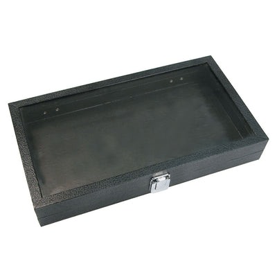 METAL CLASPS GLASS TOP LID CASE 2-1/2