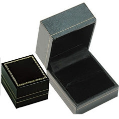 CLASSIC BLACK LEATHERETTE RING BOX (1DZ)-Transcontinental Tool Co