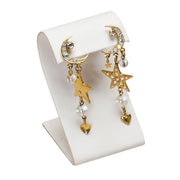 CURVED EARRING STAND WHITE LEATHER-Transcontinental Tool Co