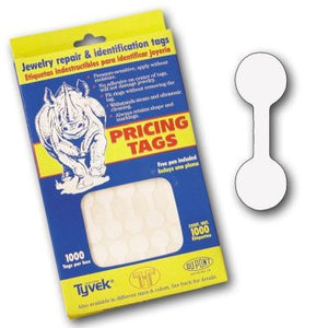 ELEPHANT HYDE TAGS WHITE REGULAR 1000 PIECES-Transcontinental Tool Co