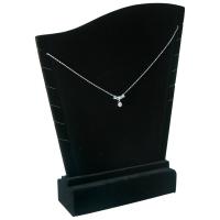 CURVED VELVET NECKLACE DISPLAY STAND BLACK-Transcontinental Tool Co