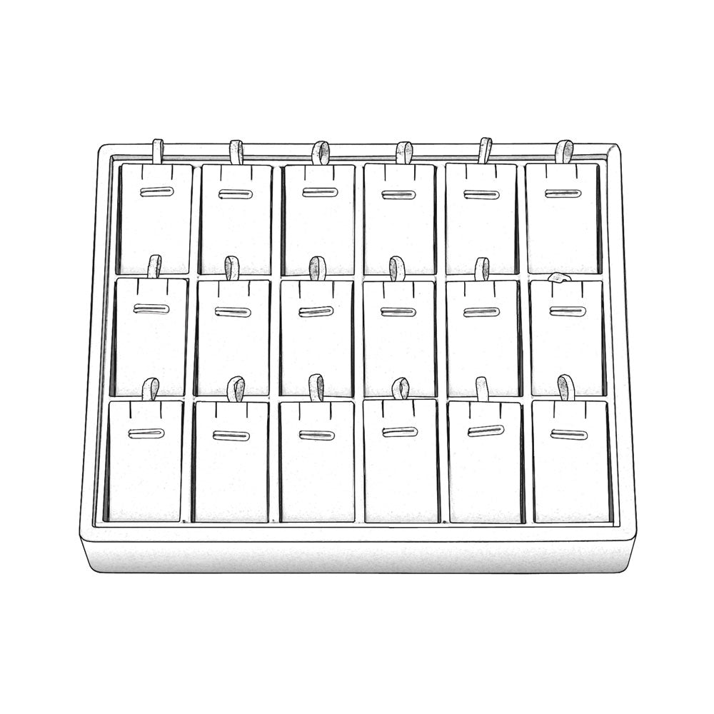 STACKABLE PENDANDT/ EARRING TRAY 18 SLOT WHITE-Transcontinental Tool Co