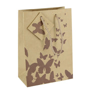 SHOPPING TOTE- MEDIUM- COFFEE BUTTERFLY KRAFT 10PCS-Transcontinental Tool Co