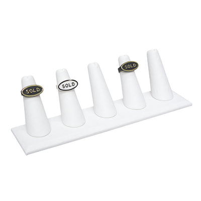 5 FINGER RING STAND WHITE LEATHER-Transcontinental Tool Co