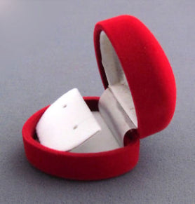 FLOCKED SMALL EARRING BOX- SMALL HEART 12 PCS-Transcontinental Tool Co