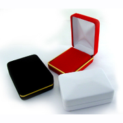 VELVET PENDANT / EARRING BOX WITH GOLD TRIM - RED 12 PCS-Transcontinental Tool Co