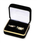 VELVET DOUBLE RING BOX W/GOLD TRIM - 12 PCS-Transcontinental Tool Co